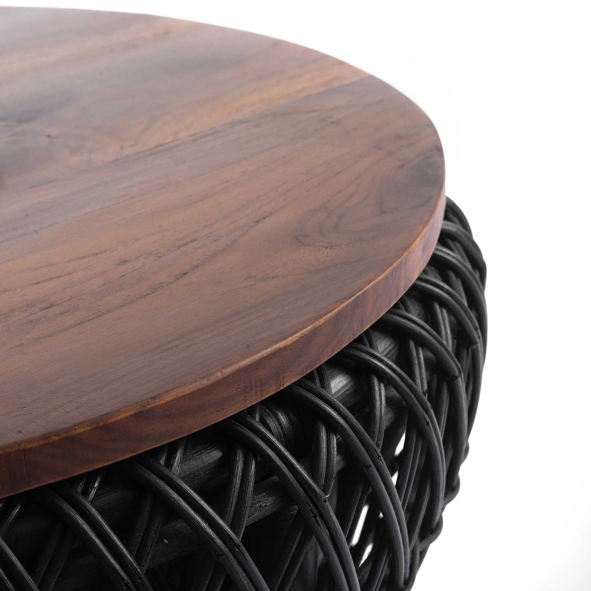 NELLY COFFEE TABLE RATTAN BLACK