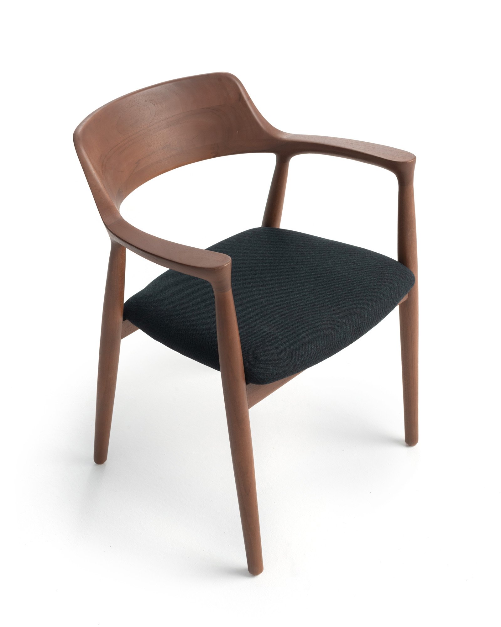Heroshima Dining Chair - Cushion Seat Walnut Thumbnail