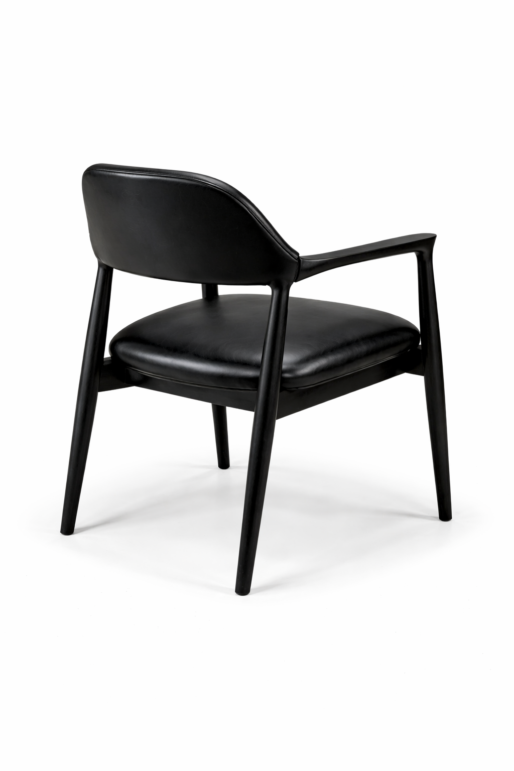 Heroshima Oversized Dining Chair - Fully Black Leather Thumbnail