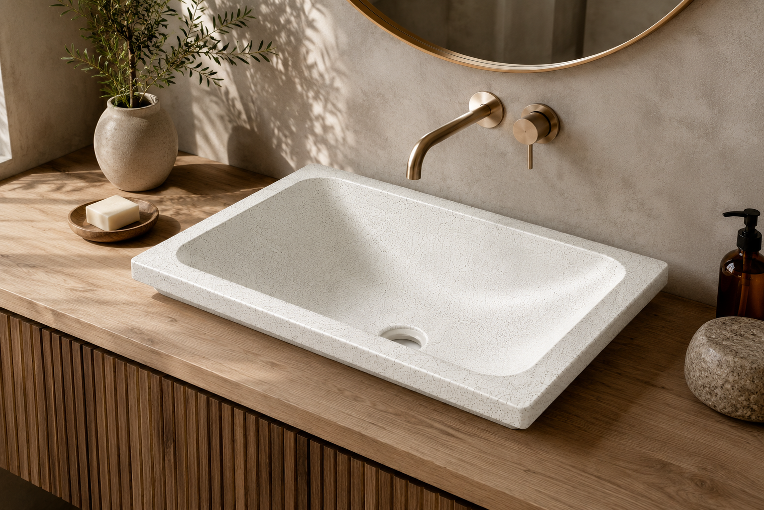 TERRAZO SINK REC WHITE TROTOL Thumbnail