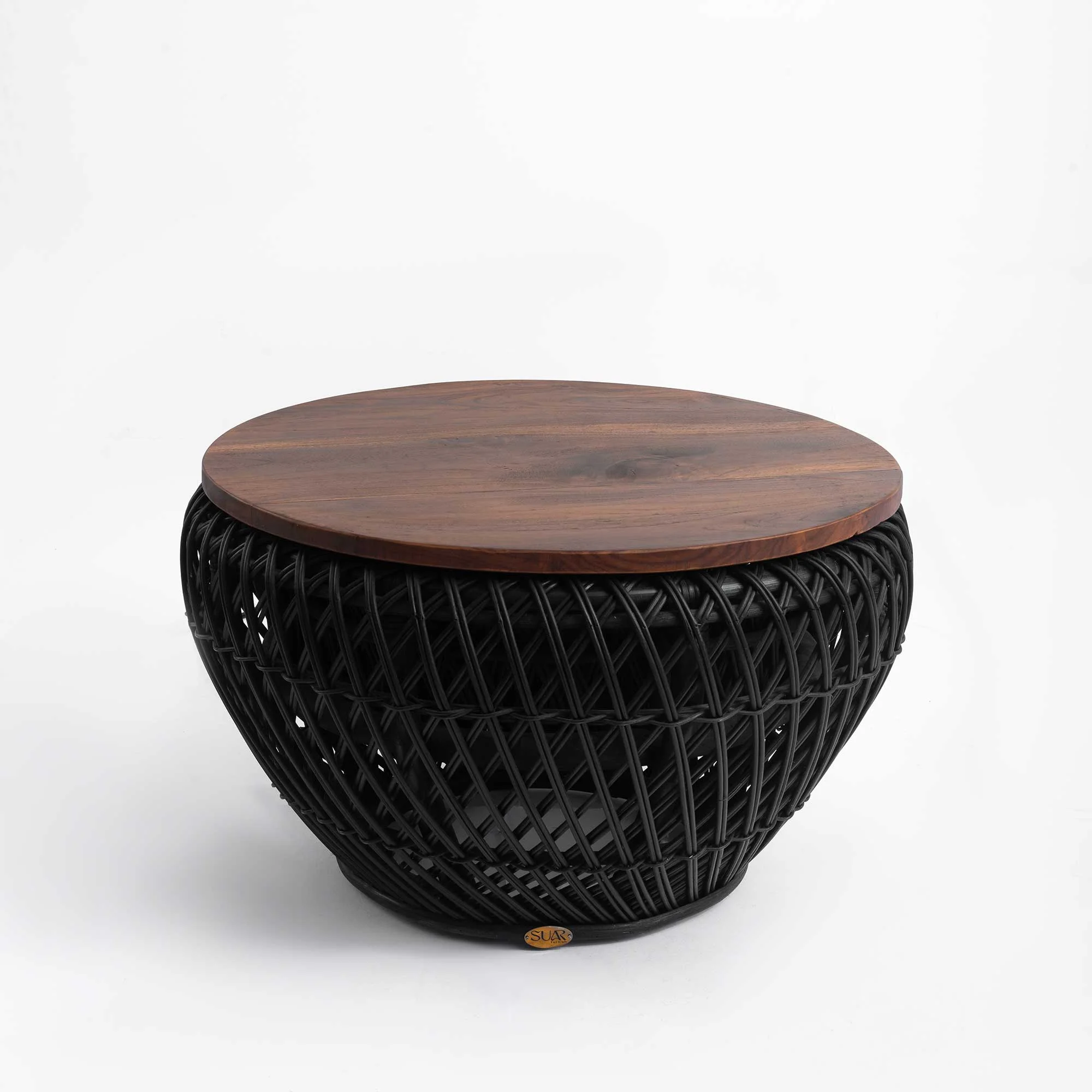 NELLY COFFEE TABLE RATTAN BLACK