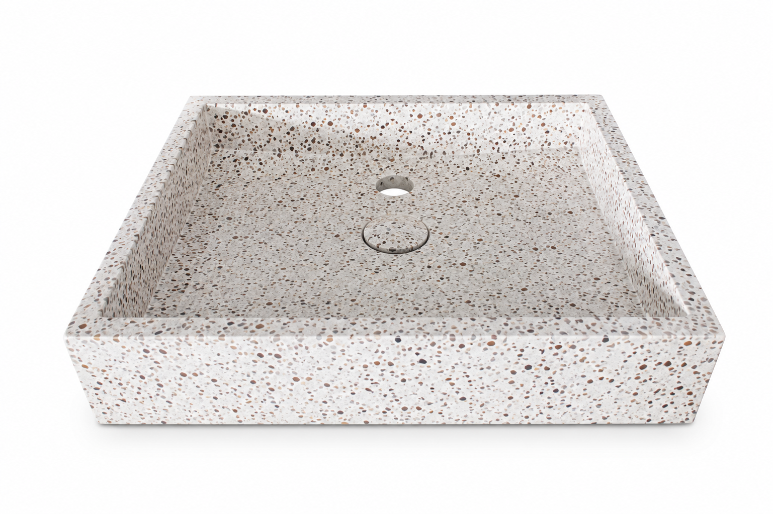 TERRAZO SINK SQUARE WHITE TROTOL